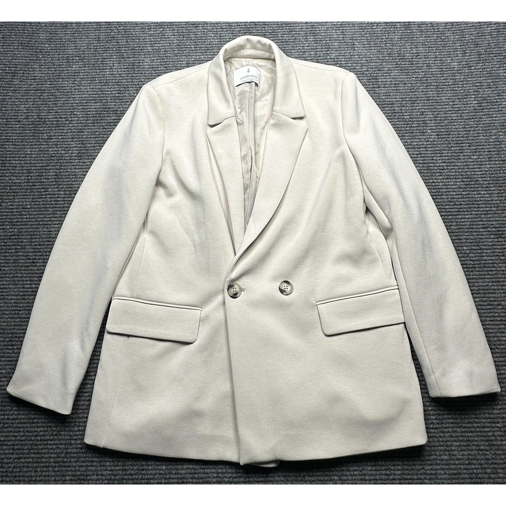 Stradivarius Blazer Womens‎ Medium Beige Double Breasted Lined Stretch Jacket